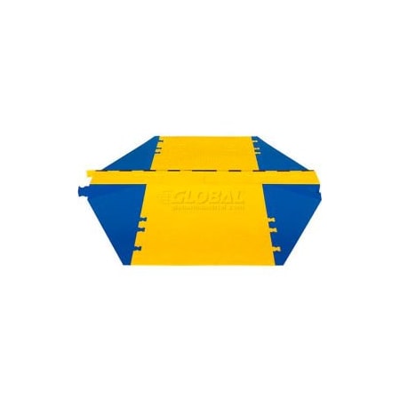 Justrite Cable Protector Kit, 3 in H, 6 ft L, 72 in W, 3 Channel, Blue, Yellow WSA-225-KIT1-HS